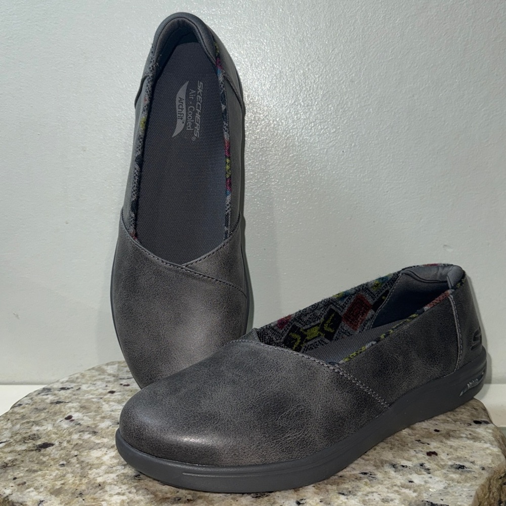 Skechers Arch Fit Uplift Core Roots Charcoal Slip On Shoes Women’s Sz 8.5 New! - Picture 12 of 12